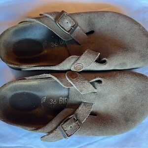 Birkenstock Brown Suede clogs